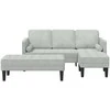 Sofa Sofos komplektas su pagalve 2 pcs Šviesiai pilka Poliesteris