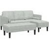 Sofa Sofos komplektas su pagalve 2 pcs Šviesiai pilka Poliesteris