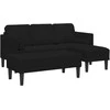 Sofa Sofos komplektas su pagalve 2 pcs Juoda Poliesteris