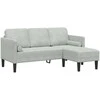 Sofa Sofos komplektas su pagalve 2 pcs Šviesiai pilka Poliesteris