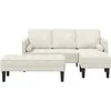 Sofa Sofos komplektas su pagalve 2 pcs Kreminė Poliesteris