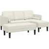 Sofa Sofos komplektas su pagalve 2 pcs Kreminė Poliesteris