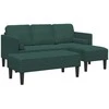 Sofa Sofos komplektas 2 vnt. Tamsiai žalia Poliesteris