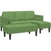 Sofa Sofos komplektas su pagalve 2 pcs Šviesiai žalia Poliesteris