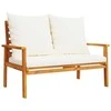 Sodo sofa-suoliukas su pagalvėlėmis, 120cm, akacijos masyvas