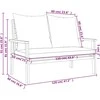 Sodo sofa-suoliukas su pagalvėlėmis, 120cm, akacijos masyvas