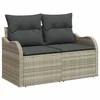 Sodo sofa su pagalve Šviesiai pilka 121 x 62 x 69cm poliratanas