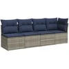 Sodo sofa su pagalve Pilka 227 x 62 x 69 cm poliratanas