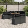 Sodo Sofų Rinkinys su pagalve su pagalve 9 pcs Juoda ir Ruda