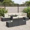 Sodo Sofų Rinkinys su pagalve 9 pcs Juoda ir kreminė