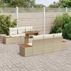 Sodo valgomojo komplektas su pagalve 7 pcs Bežinė ir kreminė