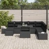 Sodo Sofų Rinkinys su pagalve 9 pcs Juoda poliratanas