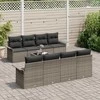 Lauko baldų komplektas Sodo Sofų Rinkinys 9 pcs Pilka Poli ratanas