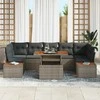 Sofa Sodo valgomojo komplektas su pagalve 8 pcs Pilka ir ruda