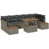 Sofa Sodo valgomojo komplektas su pagalve 8 pcs Pilka ir ruda