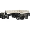 Sodo Sofų Rinkinys 13 vnt. Juoda ir kreminė balta poliratanas
