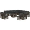 Sodo Sofų Rinkinys 14 vnt. Juoda 100 x 55 x 73 cm poliratanas