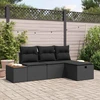 Sodo Sofų Rinkinys 4 vnt. Juoda poliratanas