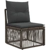 Lauko baldų komplektas Sodo Sofų Rinkinys 4 vnt. Pilka ir tamsiai pilka poliratanas