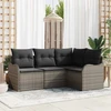 Sodo Sofų Rinkinys 4 vnt. Pilka poliratanas