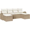 Sodo Sofų Rinkinys 6 vnt. Smėlio [Sintetinė]: Poli ratanas
