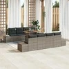 Sofa Sodo valgomojo komplektas su pagalve 9 pcs Pilka ir ruda