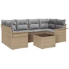 Sodo Sofų Rinkinys 7 pcs 6-Seater Bežinė ir pilka poliratanas