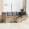 Sodo Sofų Rinkinys 7 pcs 6-Seater Bežinė ir pilka poliratanas