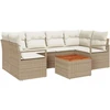 Sodo Sofų Rinkinys 7 vnt. Bežinė ir kreminė poliratanas