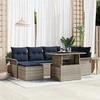 Sodo Sofų Rinkinys 7 vnt. Pilka [Sintetinė]: Poli ratanas