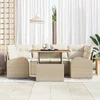 Sodo Sofų Rinkinys 7 vnt. smėlio ir kreminės spalvos