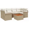 Sodo Sofų Rinkinys 7 vnt. Smėlio poliratanas