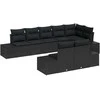 Sodo Sofų Rinkinys su saugykla 8 pcs Juoda Poli ratanas