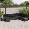 Sodo Sofų Rinkinys su pagalve 9 pcs Juoda Poliratanas
