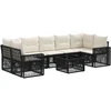 Sodo Sofų Rinkinys 8 vnt. Juoda poliratanas