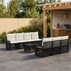 Sodo Sofų Rinkinys 8 vnt. Juoda poliratanas