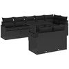 Sodo Sofų Rinkinys su pagalve 9 pcs Juoda Poli ratanas