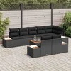 Sodo Sofų Rinkinys su pagalve 8 pcs Juoda Poliratanas