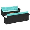 Sodo Sofų Rinkinys 9 pcs Juoda ir turkio poliratanas