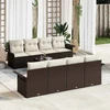 Sodo Sofų Rinkinys 9 vnt. 8-Vietų skaičius Ruda ir grietinėlė
