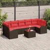 Sodo Sofų Rinkinys Ruda ir raudona 55 x 55 x 37 cm poliratanas