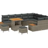 Sodo Sofų Rinkinys su pagalve 12 pcs Pilka