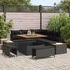 Sodo Sofų Rinkinys su pagalve 8 pcs Juoda Poli ratanas