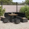 Sodo Sofų Rinkinys su pagalve 8 pcs Juoda Poli ratanas