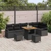 Sodo Sofų Rinkinys su pagalve su saugykla 9 pcs Juoda