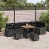Sodo Sofų Rinkinys su pagalve su saugykla 9 pcs Juoda