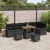 Sodo Sofų Rinkinys su pagalve su saugykla 9 pcs Juoda