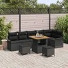 Sodo Sofų Rinkinys su pagalve su saugykla 9 pcs Juoda