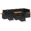 Sodo Sofų Rinkinys su pagalve 9 pcs Juoda