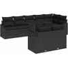 Sodo Sofų Rinkinys su pagalve su saugykla 9 pcs Juoda